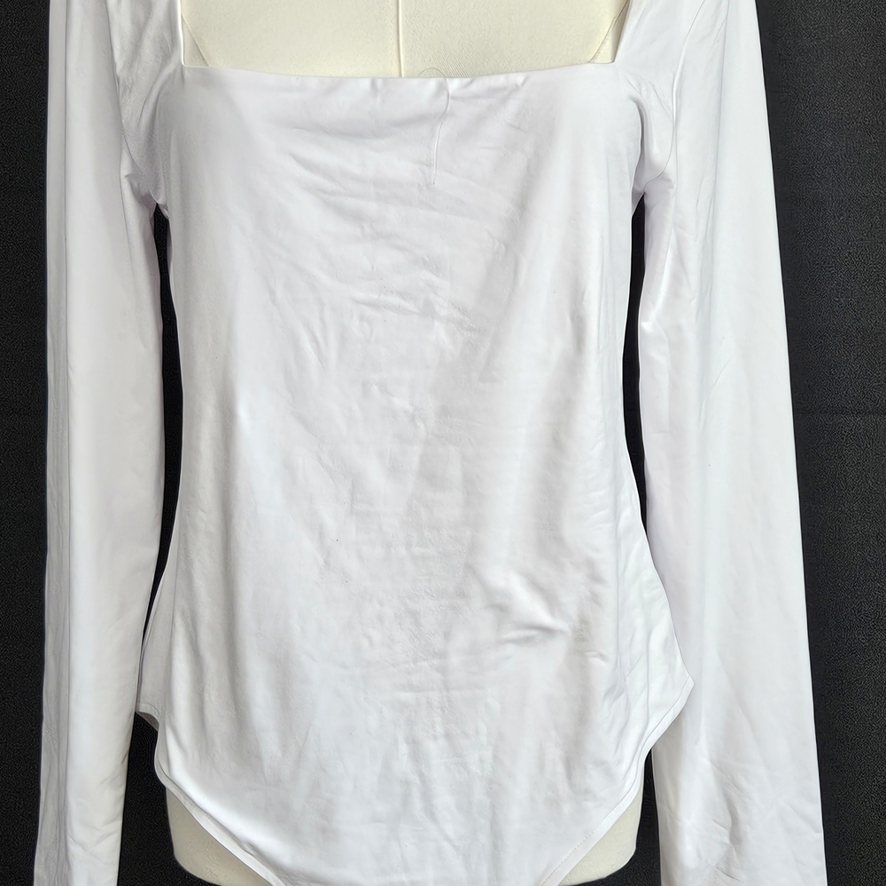 ReoRia White Long Sleeve Bodysuit